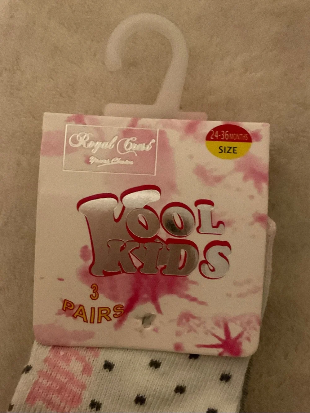 Pink & White Patterned Crew Socks - 2 Pack
